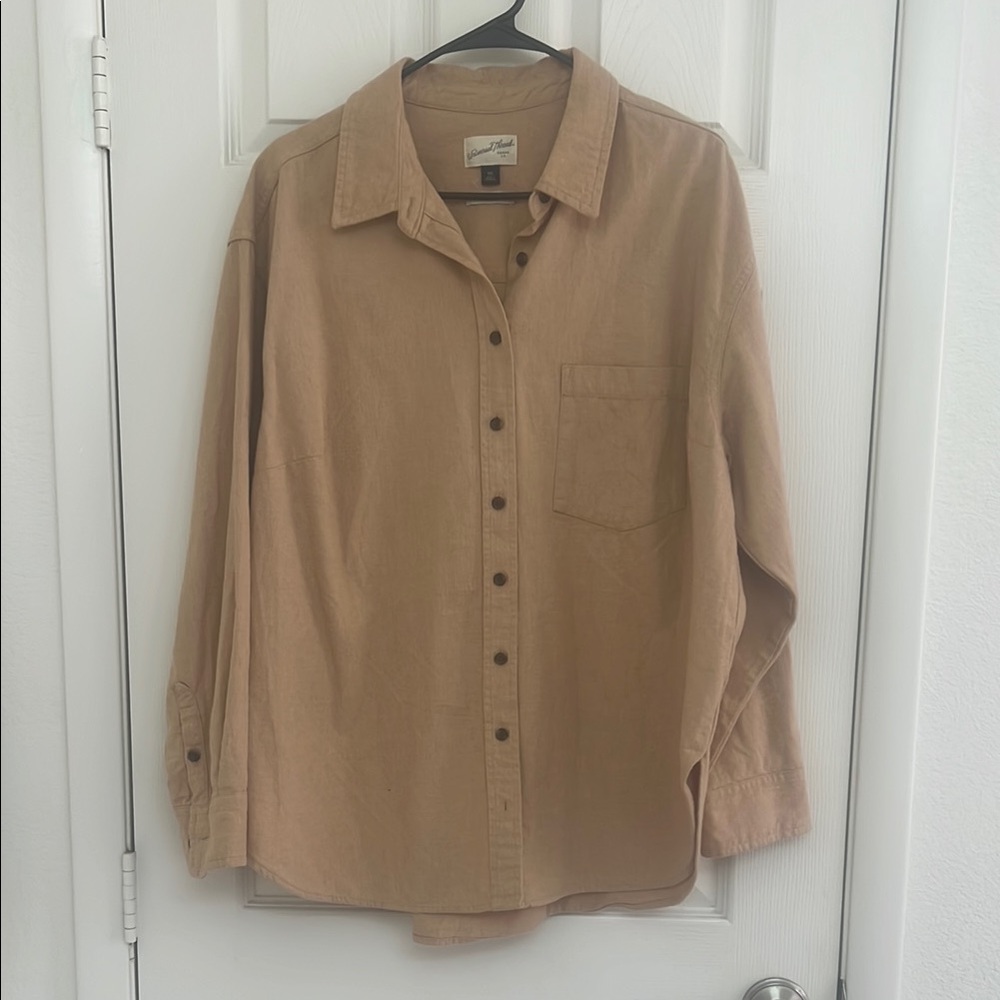Tan Button-Up Shirt